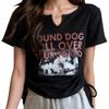 Diseño de Ropa de Mujer Transfronteriza Top Corto con Letras Estampado con Cordón Hombro Derecho Camiseta de Manga Corta para Mujer Verano Pg8895