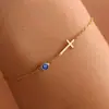 Pulseira Cruz com Pedra de Nascimento de Dezembro Transfronteiriça da Amazon Nova Moda Joias Presente de Aniversário para Mulheres