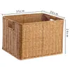 Cesta de almacenamiento de mimbre sintético ropa sucia juguetes bocadillos artículos varios cesta de almacenamiento tejida en bambú hogar sala de estar mueble de TV escritorio completo