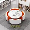 Mesa e Cadeiras Simples Modernas para Negócios e Recepção de Convidados, Mesa Redonda Pequena para Lanchonete de Chá com Leite, Mesa de Jantar