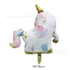 Globos de Decoración para Fiesta de Cumpleaños de Caballo Arcoíris Morado Rosa Grandes Transfronterizos Globos de Película de Aluminio de Unicornio Ensamblados en 3D