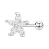 Joias de Piercing Transfronteiriças Europeias e Americanas Ins Brincos de Parafuso Cravejados de Diamantes Florais Studs para Osso da Orelha Brincos com Zircônia Sensação de Alto Nível para Mulheres