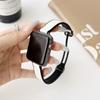 Adecuado para Apple iwatch8/7/6 Correa Nueva Transfronteriza 9 Patrón de Bambú Hebilla Magnética Negra Avanzada Lámina de Silicona