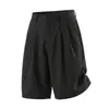 Pantalones casuales de verano estilo vintage old money para hombre, nicho de corte holgado, estilo relajado, versátiles, sencillos, nuevos shorts negros estilo coreano