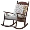 Sillón Mecedor Retro Estilo Francés para Uso Doméstico, Adecuado para Apartamentos Pequeños, Sillón Mecedor Individual para Sala de Estar, Sillón de Ocio de Madera Maciza para Balcón
