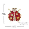 Broche de Lujo Ligero con Pedrería Forma de Mariquita Broche Metálico con Pedrería de Dos Tonos Accesorios para Bolsos Ropa En Stock Lote Mixto