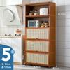 Estante de almacenamiento de cocina, gabinete de almacenamiento multicapa con puerta, gabinete multifuncional para cuencos, palillos, platos y ollas, gabinete de almacenamiento para electrodomésticos