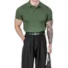Transfronteiriço Popular Tamanho Europeu Tamanho Grande Manga Curta Tricô Camisa Polo Masculina Gola Camisa de Negócios Leve Maduro Verão Fábrica Atacado