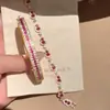 ¡Pulsera apilada de diamantes de colores! Pulsera de calabaza con circonita chapada en oro real, joyería de diseño niche estilo ins coreano para mujer