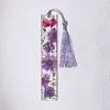 Marcadores de Libros Creativos de Acrílico, Marcadores de Libros con Flores Secas, Marcadores de Libros de Cristal de Resina con Flores Reales, Regalos para el Día del Estudiante y del Maestro