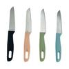 Cuchillo de fruta de acero inoxidable para cocina doméstica, pelador portátil, cuchillo con mango de plástico macarrón, venta al por mayor de uno o dos yuanes