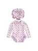 0-3M,3-6M,6-12M,12-18M,18-24M traje de baño plisado de una pieza para niños