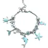 Pulsera de Pan Venta Caliente Transfronteriza Serie Oceánica Diamantes de Imitación Delfín Azul Estrella de Mar Caballito de Mar Tortuga Marina Corazón Joyería de Moda
