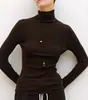 Camiseta Básica Cuello Alto/Cuello Cisne Minimalista "Colorist" Lavable de Lana Italiana Sin Costuras