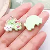 20 Tipos de Oso de Helado de Sandía Verde Simulada Colgantes Naranja Pulseras Collares Accesorios para Llaves Hechos a Mano DIY