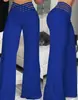 Pantalones anchos de pierna recta informales de cintura alta con cinturón hueco para mujer, de comercio exterior europeo y americano, para verano de 2023