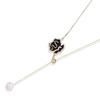 Collar extraíble sencillo y ligero de lujo para mujer, cadena de clavícula de alta gama con rosas, elegante accesorio de cadena de lana combinable.