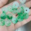 Hielo flotante flor verde jade Bashan colgante hebilla de la paz tamaño pequeño jade verde Yang hebilla de la paz DIY texto juego cuentas de Buda joyería