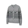 Suéter de punto con estampado de Dachshund estilo Fair Isle, unisex, corte holgado, cuello redondo, prenda exterior de punto para otoño e invierno, pieza casual para superponer