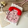 Nueva bolsa de almacenamiento estudiantil versátil a cuadros con temática de muñecas, bolsa de tela linda estilo coreano con relleno de algodón, bolso cruzado para mujer para llevar al hombro para teléfonos