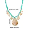 Collar de Cinta Estilo Bohemio con Colgantes de Estrella de Mar, Concha, Delfín y Caballito de Mar de Aleación, Joyería Estampada en Tela