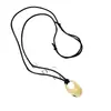 Collar con colgante geométrico ovalado de cordón de cuero estilo coreano, cadena para suéter elegante de nicho de alta gama, collar vintage de lujo ligero para mujer