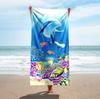 Toalha de Praia Microfibra Estampada Reativa Transfronteiriça Toalha Absorvente de Secagem Rápida Toalha de Banho para Férias à Beira-Mar