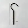 4.8 gancho redondo negro plástico percha de madera maciza gancho de metal audaz alargado signo de interrogación Cabeza de gancho punta de gancho de pico de pato alambre