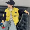 Jaqueta Masculina Infantil 2026 Nova Roupa de Primavera e Outono Jaqueta Estilosa e Cool Top Infantil Estilo Coreano Jaqueta de Baseball
