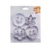 Molde para galletas de acero inoxidable de 4 piezas, molde para pastel, molde para galletas con sonrisa