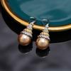 Pendientes de Perla Dorada Champagne Transfronterizos Pendientes Coreanos de Alta Gama Lujo Ligero Pendientes Largos Elegantes de Celebridad con Perlas para Mujer