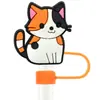 Tampa de Silicone para Canudo de Gato de Desenho Animado Plug de Poeira Diâmetro 10mm Silicone Macio Acessórios Criativos para Copo de Água Cobertura para Canudo Transfronteiriço