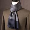 Lenço de Seda de Amora de Alta Qualidade para Homem Lenço de Seda Primavera Outono e Inverno Estilo Chinês Listra Longa Presente de Negócios para Namorado