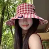 Sombrero de Senderismo a Cuadros con Lazo para Mujer, Sombrero de Pescador con Protección Solar de Verano, Sombrero de Sol de Ala Ancha, Sombrero para Deportes al Aire Libre, Venta Directa de Fábrica
