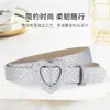 Moda Coreana Tendencia Hebilla de Corazón Estilo Ins Cinturón Delgado Unisex Casual Accesorio Decorativo con un Toque de Lujo