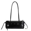 Bolso Pequeño con Lazo Estilo Ballet para Mujer 2026 Nuevo de Moda Bolso Baguette de Cuero con Cera de Aceite Bolso de Hombro Texturizado de Verano