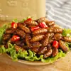 Pupas de Gusano de Seda Crujientes Listas para Comer, Especialidad de Shandong, Pupas de Gusano de Seda Pequeñas Fritas Cinco Especias, Snacks Cocidos, Venta al por Mayor para Uso Comercial
