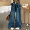 Jeans para Niña 2026 Otoño Nuevas Llegadas Niños Medianos y Grandes Pantalones de Pierna Ancha con Volantes Pantalones de Pierna Recta Elegantes Pantalones Largos hasta el Suelo Pantalones Largos