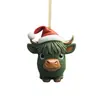 Linda Vaca de Navidad Coche Colgante Acrílico Decoración Árbol de Navidad Colgante Decoración del Hogar Juego de Cinco Piezas Adornos Colgantes para Coche