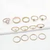 Joyería para Manos Popular Transfronteriza Europea y Americana Anillo Articulado Hueco con Diamante Accesorios Anillo para Mujer Estrella Luna Ópalo