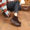 Botas de Nieve Retro de Suela Gruesa para Mujer 2026 Invierno Cálidas Botines Cortos Engrosados para Mujeres Bajitas para Aumentar la Altura Zapatos de Algodón Birkenstock Botas Martin
