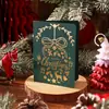 Cartões de Boas Festas Natalinos Retrô com Hot Stamping para Cartões de Presente, Cartões de Presente para Floricultura e Panificação, Cartões com Mensagens de Bênção Atacado
