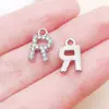 Liga de Zinco K Branca Cravejada de Diamantes 26 Letras Inglesas Acessórios de Joia Pingente DIY Brincos Pulseira Pingente Acessórios para Roupas