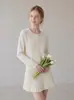 Cardigan de Punto Qiaomi Estilo Suave Cuello Redondo Manga Larga para Mujer 2026 Otoño Nuevo Nudo de Mariposa Dulce Top que Reduce la Edad