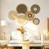 Conjunto de Cestas de Parede Boêmia Decoração de Parede Decoração de Parede Trançada em Palha Entrada de Pousada Decoração de Sala de Estar Enfeites Pendurados Feito à Mão