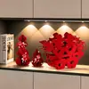 Decoraciones de carácter "doble felicidad" para bodas, adornos 3D de "doble felicidad", juego de decoración para dormitorio principal y habitación de bodas, accesorios para fotos de boda y compromiso