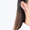 Pendientes vintage de ágata cuadrada elegante con diseño de ciervo dorado de plata S925 de King Tang Grass para mujer.