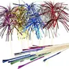 Brochetas Extensibles de Fuegos Artificiales para Fiestas Hawaianas, Lentejuelas con Borlas, Brochetas Desechables para Frutas y Platos Fríos