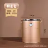 Lata de Chá de Aço Inoxidável Estanhado, Pote Hermético de Armazenamento, à Prova de Umidade e Insetos, com Higrômetro para Nível de Umidade Visível