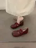 Zapatos Mary Jane rojos con tacón oculto, zapatos de una sola pieza para mujer, colección primavera/otoño 2025, perfectos con vestidos, zapatos estilo ballet